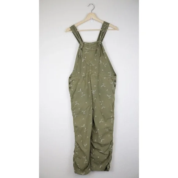 THE GREAT. The Easy Overall Jumpsuit Sprig Print Green XS - Picture 2 of 11